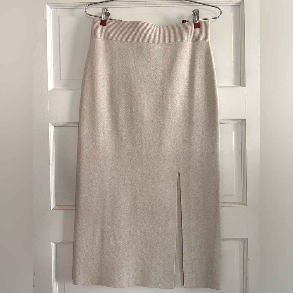 NWT Banana Republic Factory Metallic Midi Sweater Skirt XS